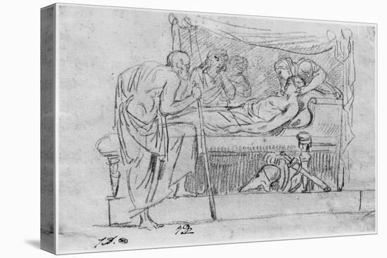Death of Meleager (Black Pencil on Paper)-Jacques-Louis David-Premier Image Canvas