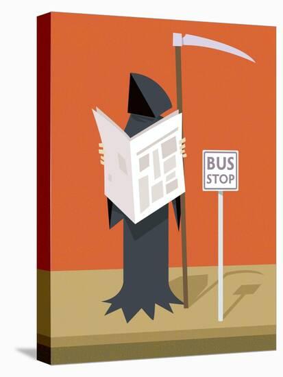 Death waiting at the bus stop-Harry Briggs-Premier Image Canvas
