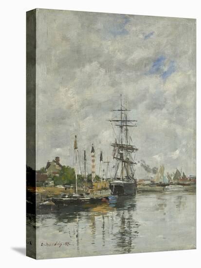 Deauville, the Boat Basin, 1887 (Oil on Panel)-Eugene Louis Boudin-Premier Image Canvas