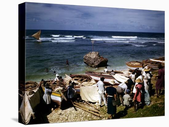 December 1946: a Fishing Fleet in Bathsheba, Barbados-Eliot Elisofon-Premier Image Canvas