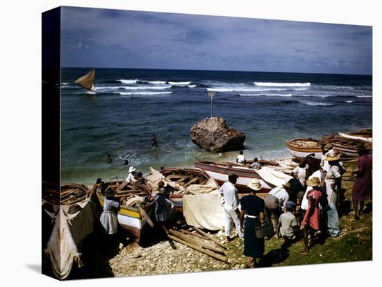 December 1946: a Fishing Fleet in Bathsheba, Barbados-Eliot Elisofon-Premier Image Canvas