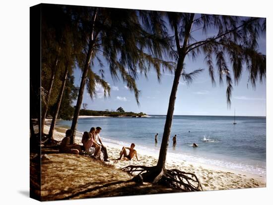 December 1946: Beach-Goers Relaxing and Swimming in the West Indies-Eliot Elisofon-Premier Image Canvas