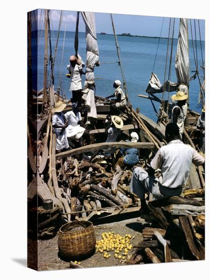 December 1946: Fishermen at in Port Au Prince Harbor in Haiti-Eliot Elisofon-Premier Image Canvas