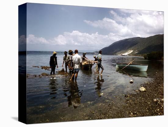 December 1946: Fishermen at Kingston Harbor in Jamaica-Eliot Elisofon-Premier Image Canvas