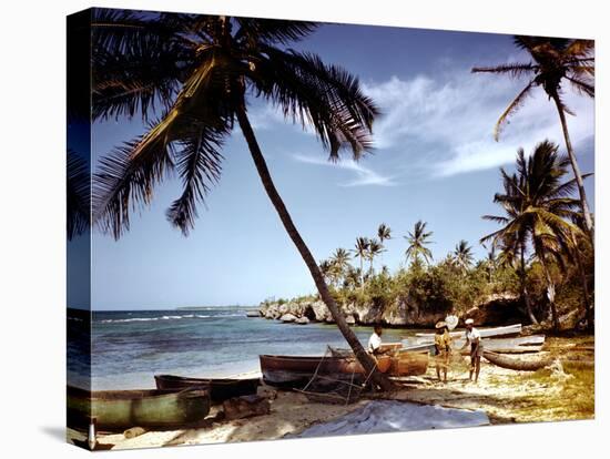 December 1946: Fishermen at Runaway Bay in Jamaica-Eliot Elisofon-Premier Image Canvas