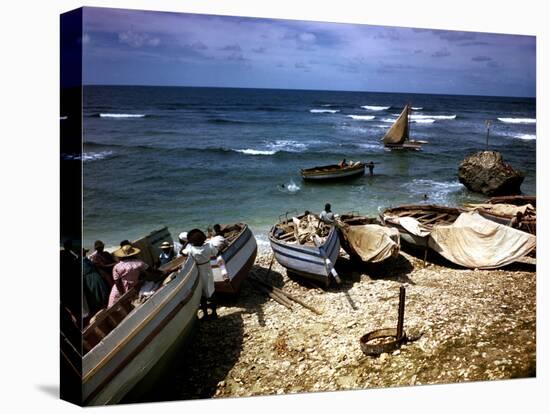 December 1946: Fishing Fleet at Bathsheba, Barbados-Eliot Elisofon-Premier Image Canvas