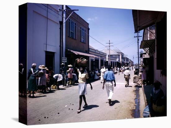 December 1946: Passersby at Market Street in Montego Bay, Jamaica-Eliot Elisofon-Premier Image Canvas