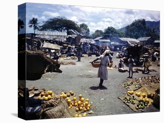 December 1946: Vendors at an Open Air Market at Petionville, Haiti-Eliot Elisofon-Premier Image Canvas