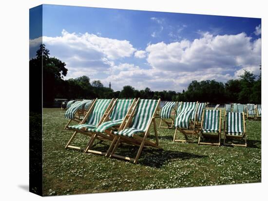 Deckchairs in Regents Park, London, England, United Kingdom-Adam Swaine-Premier Image Canvas