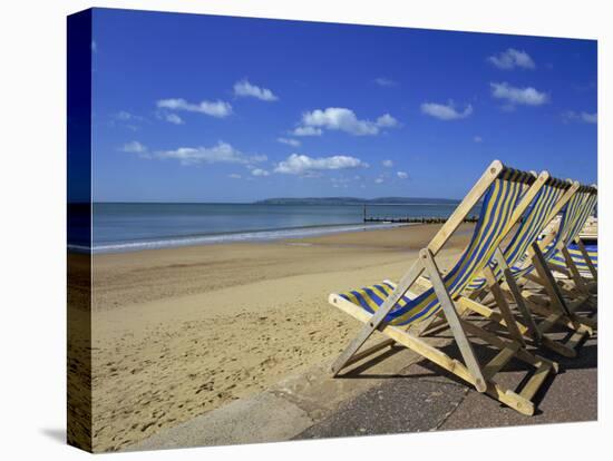 Deckchairs on the Promenade Overlooking Beach, West Cliff, Bournemouth, Dorset, England, UK-Pearl Bucknall-Premier Image Canvas