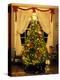 Decorated Christmas Tree Displays in Window, Oregon, USA-Steve Terrill-Premier Image Canvas