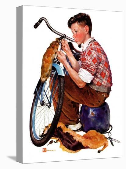 "Decorating His Bike,"March 20, 1937-Douglas Crockwell-Premier Image Canvas