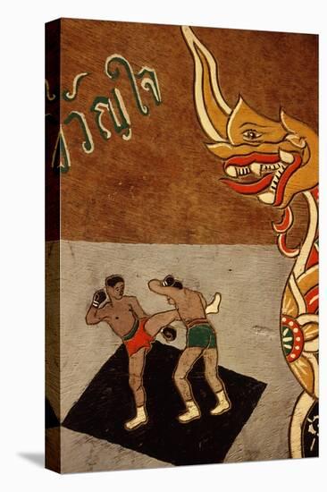 Decoration on an Ox Cart Depicting Muay Thai-null-Premier Image Canvas