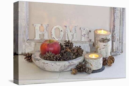 Decoration, White, Window Frame, Candles, Apple, Cone-Andrea Haase-Premier Image Canvas