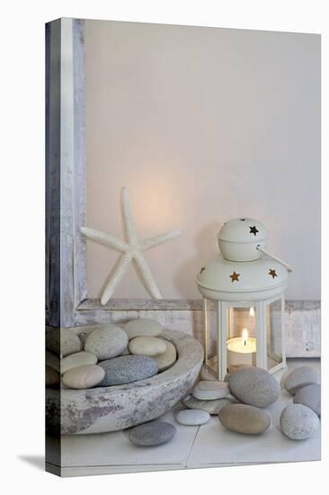 Decoration, White, Window Frames, Lantern, Candle, Bowl, Stones, Starfish-Andrea Haase-Premier Image Canvas