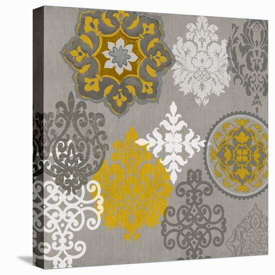 Decorative Ornaments In Gold I-Ellie Roberts-Stretched Canvas