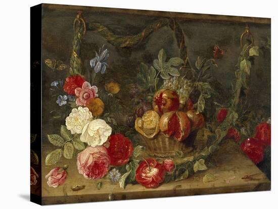 Decorative Still-Life Composition with a Basket of Fruit-Jan van Kessel the Elder-Premier Image Canvas