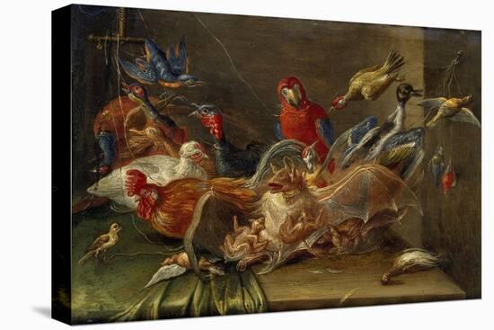 Decorative Still-Life Composition with Birds and Two Bats-Jan van Kessel the Elder-Premier Image Canvas