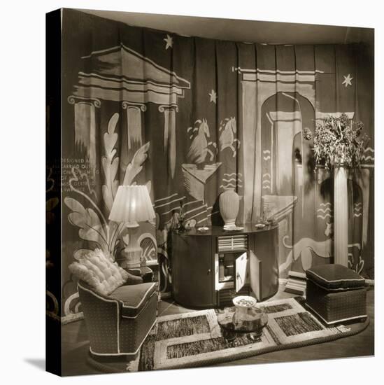 Decorative Trade Stand at Dorland Hall with Hanging Textile, 1940S (B/W Photo)-English Photographer-Premier Image Canvas