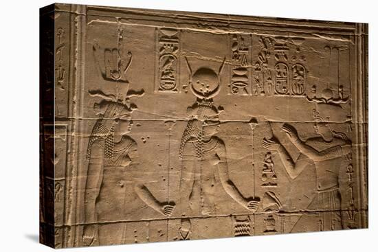 Decorative Wall Reliefs, Temple of Isis, Island of Philae, Aswan, Egypt, North Africa, Africa-Richard Maschmeyer-Premier Image Canvas