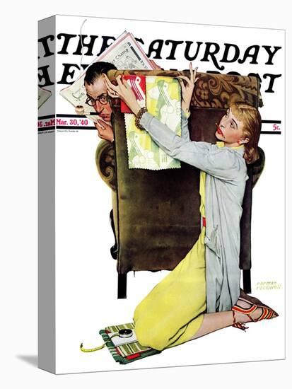 "Decorator" Saturday Evening Post Cover, March 30,1940-Norman Rockwell-Premier Image Canvas