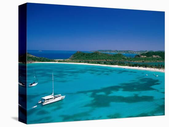 Deep Bay, Beach and Yachts, Blue Water, Antigua, Caribbean Islands-Steve Vidler-Premier Image Canvas