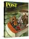 "Deep Sea Fishing in Rain," Saturday Evening Post Cover, August 31, 1946-Constantin Alajalov-Premier Image Canvas