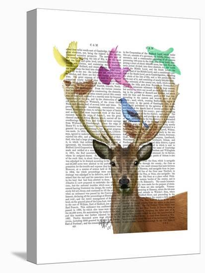 Deer and Birds Nests Pastel Shades-Fab Funky-Stretched Canvas