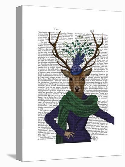 Deer and Fascinator-Fab Funky-Stretched Canvas