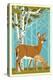 Deer and Fawn-Lantern Press-Stretched Canvas