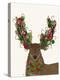 Deer, Candy Cane Wreath-Fab Funky-Stretched Canvas