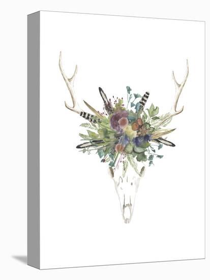 Deer Skull & Flowers II-Naomi McCavitt-Stretched Canvas