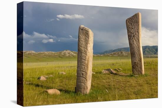 Deer stones with inscriptions, 1000 BC, Mongolia.-Tom Norring-Premier Image Canvas