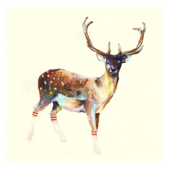 Deer Wearing Gym Socks-Charmaine Olivia-Stretched Canvas