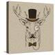 Deer with Hat-null-Stretched Canvas