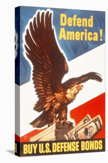 Defend America! Buy Us Defense Bonds, US 2nd World War Poster-null-Premier Image Canvas