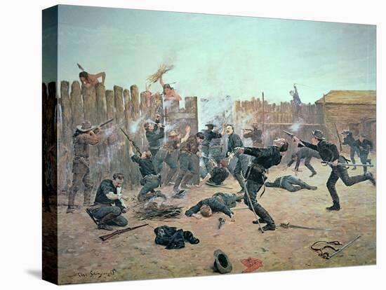 Defending the Fort: Indians Attack a U.S. Cavalry Post in the 1870S-Charles Schreyvogel-Premier Image Canvas