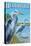 Delaware Blue Herons Scene-Lantern Press-Stretched Canvas