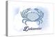 Delaware - Crab - Blue - Coastal Icon-Lantern Press-Stretched Canvas