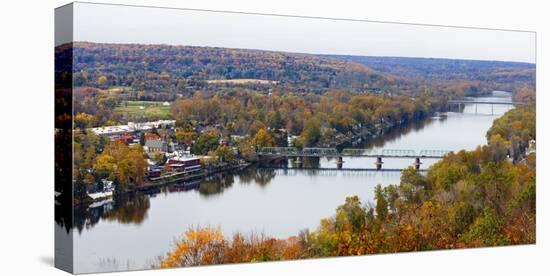 Delaware River Scenic with a View of New Hope, Pennsylvania-George Oze-Premier Image Canvas