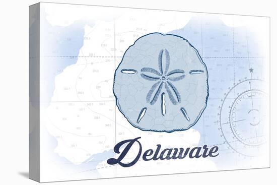 Delaware - Sand Dollar - Blue - Coastal Icon-Lantern Press-Stretched Canvas