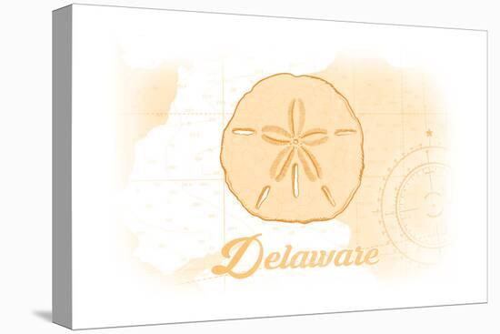 Delaware - Sand Dollar - Yellow - Coastal Icon-Lantern Press-Stretched Canvas