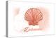 Delaware - Scallop Shell - Coral - Coastal Icon-Lantern Press-Stretched Canvas