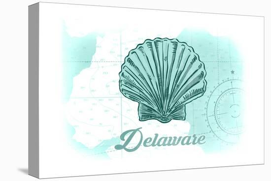 Delaware - Scallop Shell - Teal - Coastal Icon-Lantern Press-Stretched Canvas