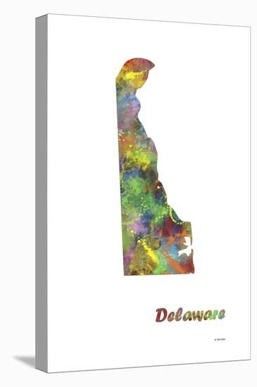 Delaware State Map 1-Marlene Watson-Premier Image Canvas