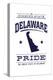 Delaware State Pride - Blue on White-Lantern Press-Stretched Canvas