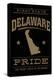 Delaware State Pride - the First State - Gold on Black-Lantern Press-Stretched Canvas