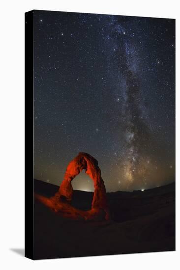 Delicate Arch and the Milky Way.-Jon Hicks-Premier Image Canvas