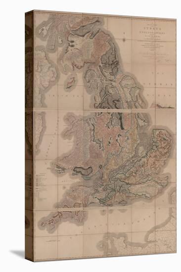 Delineation of the Strata of England and Wales with a Part of Scotland (The First Geological Map Of-William Smith-Premier Image Canvas