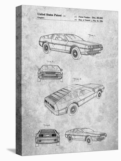 Delorean Patent-Cole Borders-Stretched Canvas